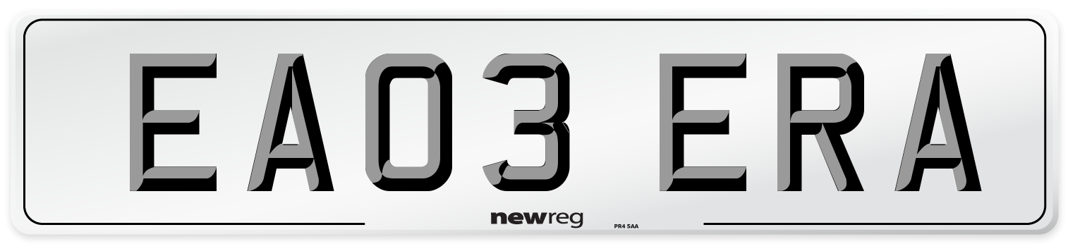 EA03 ERA Number Plate from New Reg